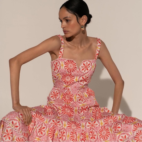 Borgo De Nor Dresses & Skirts - NWOT Borgo de Nor Clio Sweetheart Midi Dress in Palermo Pink Size 10 US (14 UK)